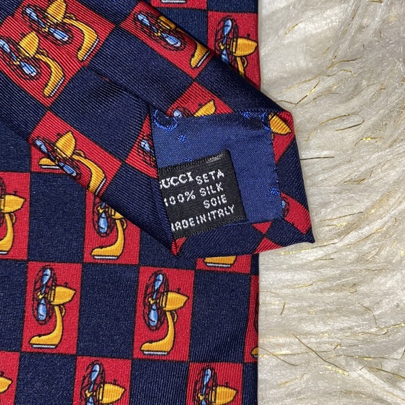 GUCCI Vintage Desk Fan Print Tie - Picture 3 of 5